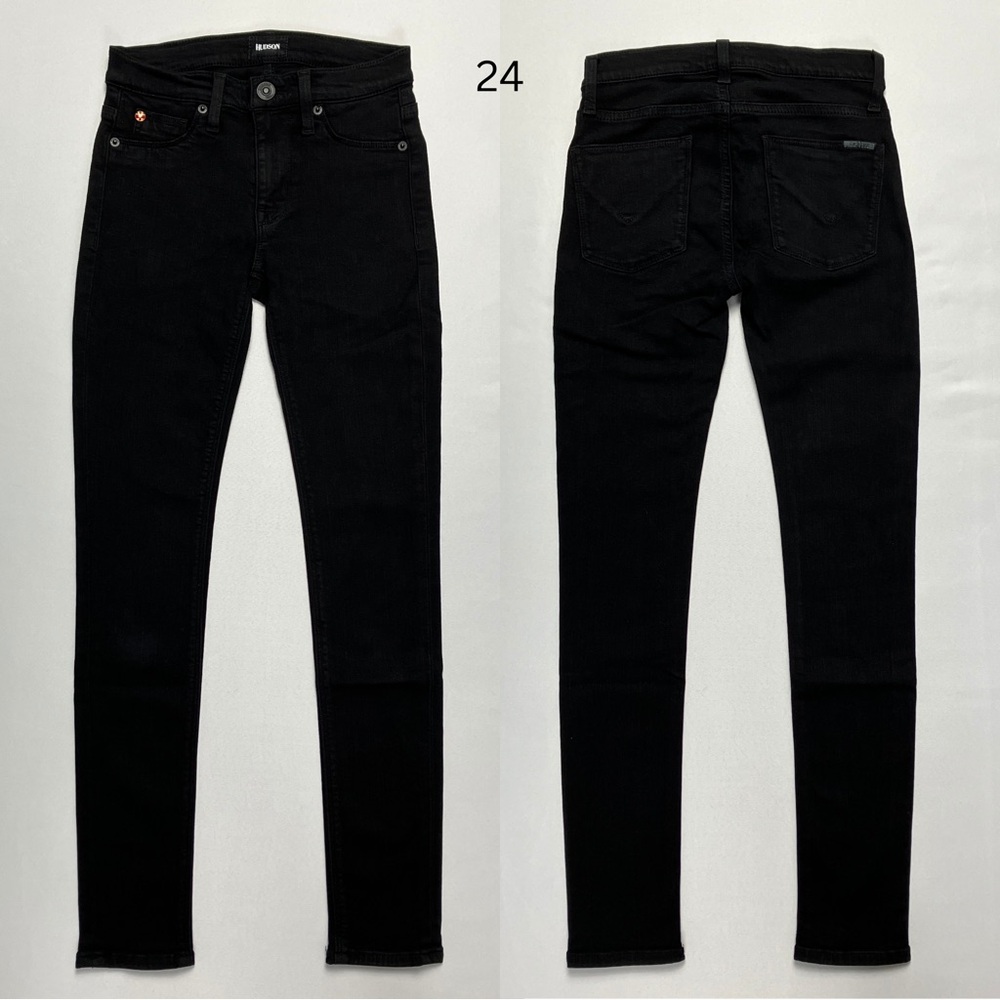 Hudson Jeans Nico Midrise Super Skinny Black Denim Size 24 25 26 - Picture 9 of 11